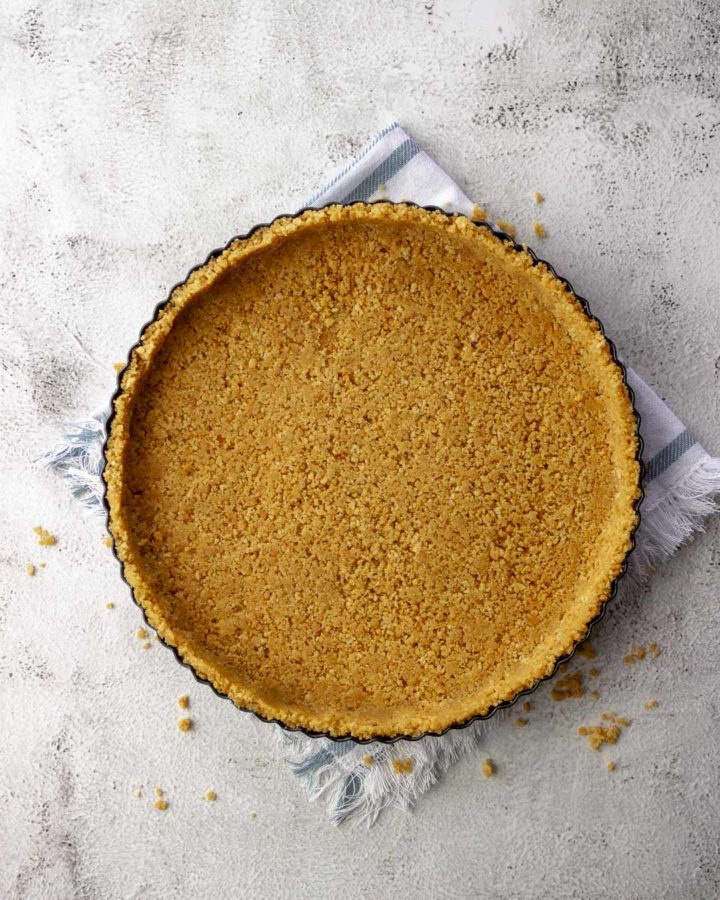 biscuits pressed into tart pan