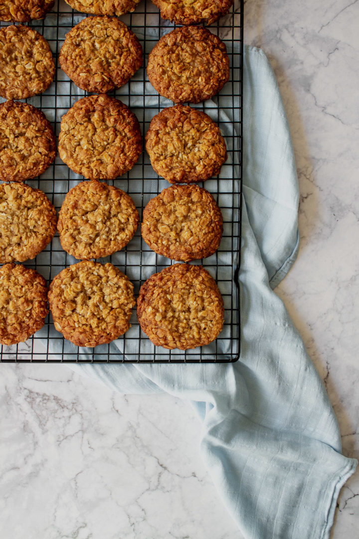 Anzac Biscuits on Cooling Rack.