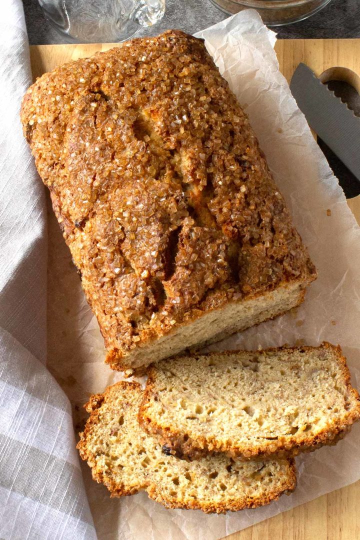 Classic Banana Bread sliced.