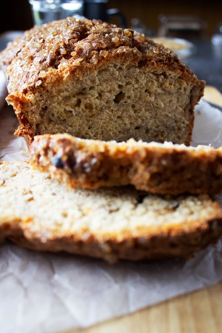 Classic Banana Bread sliced.