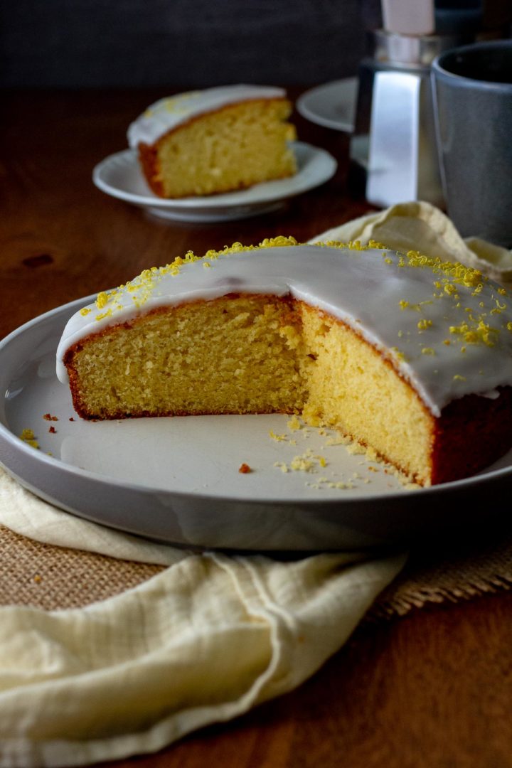 Lemon Cake with Lemon Glaze sliced