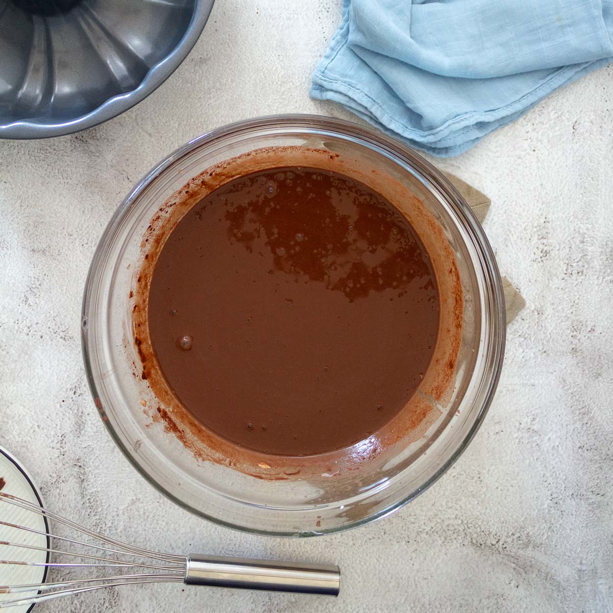 Cocoa mixture with added eggs and yoghurt.