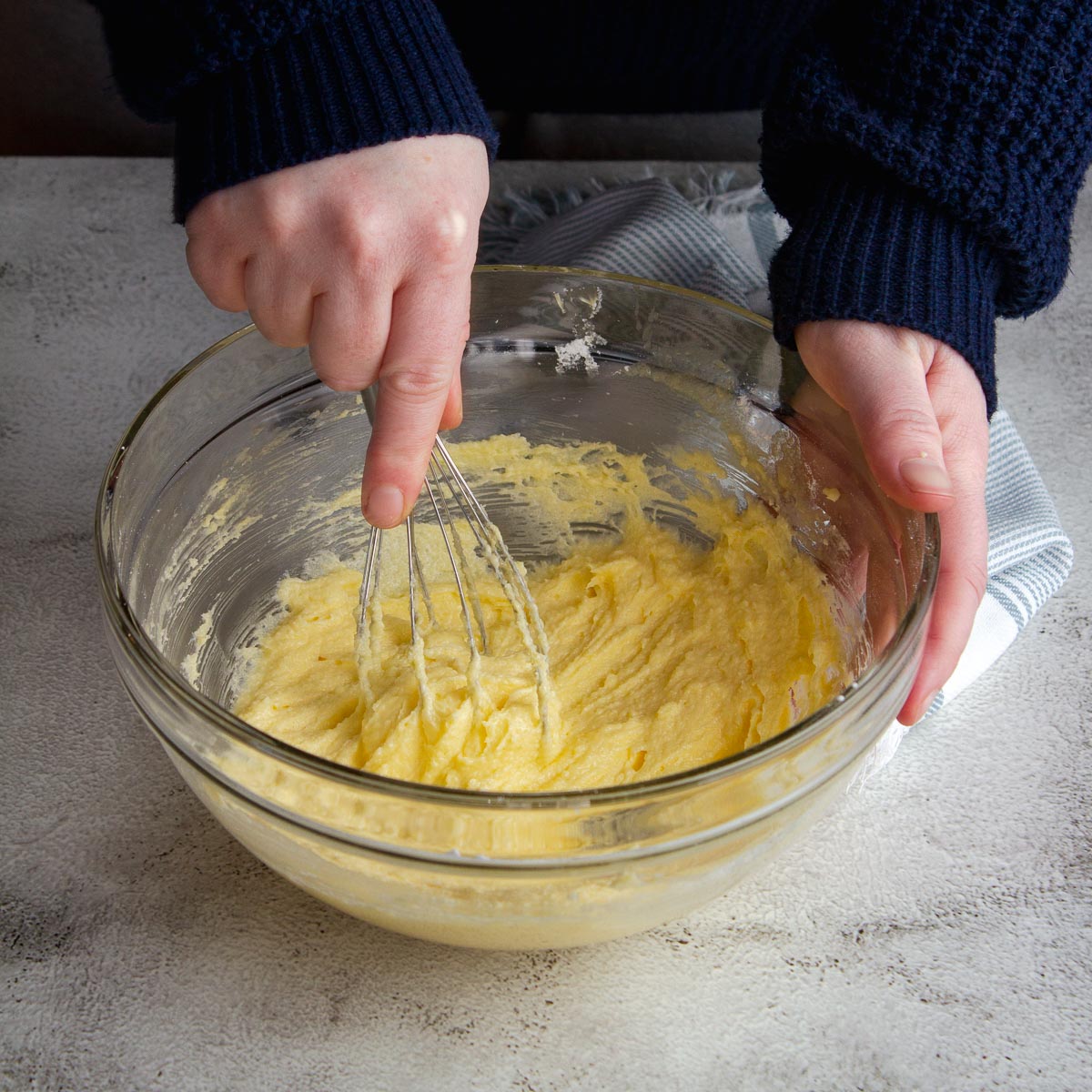 Whipping the butter and sugar together