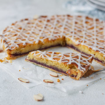 Sliced Bakewell Tart.