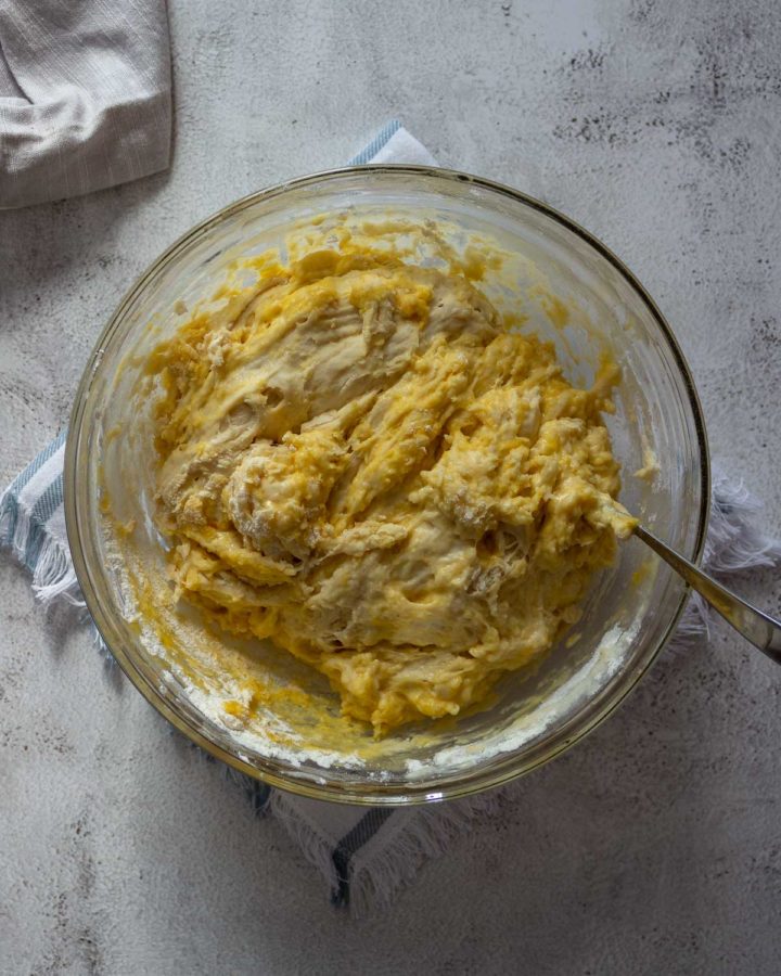 Step 2 - Flour mixed with wet ingredients and allowed to autolyse