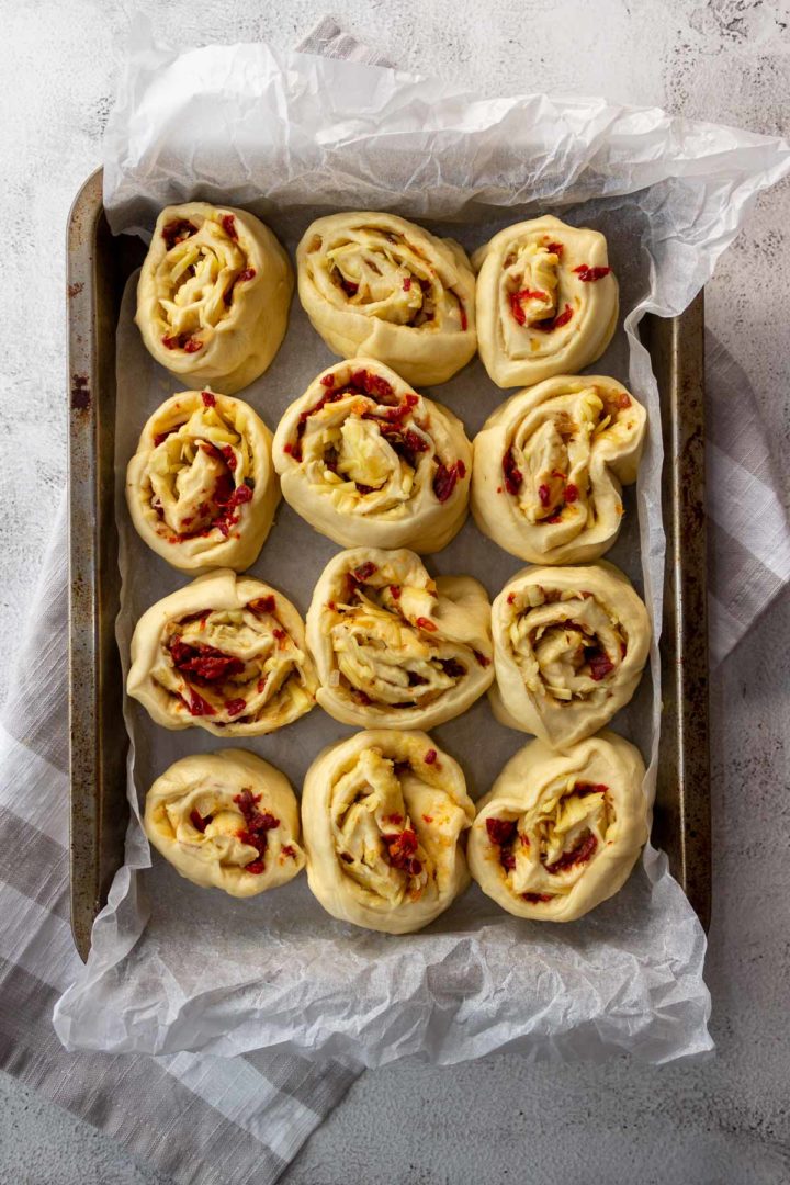 Step 7 - sliced rolls in baking dish