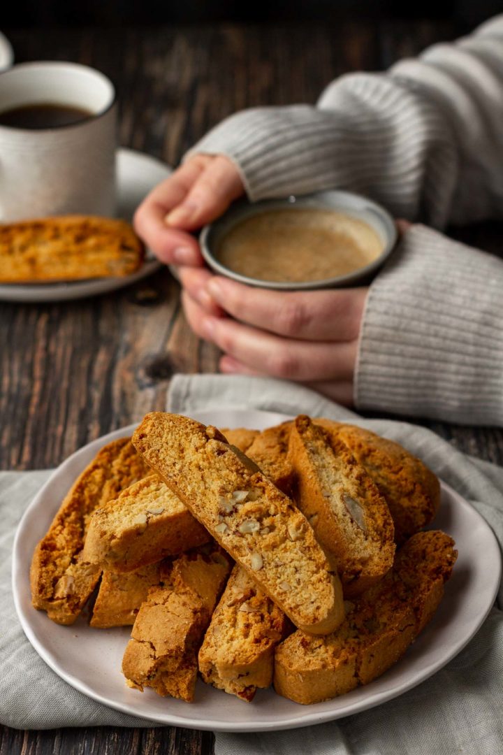 Almond Biscotti on a plate