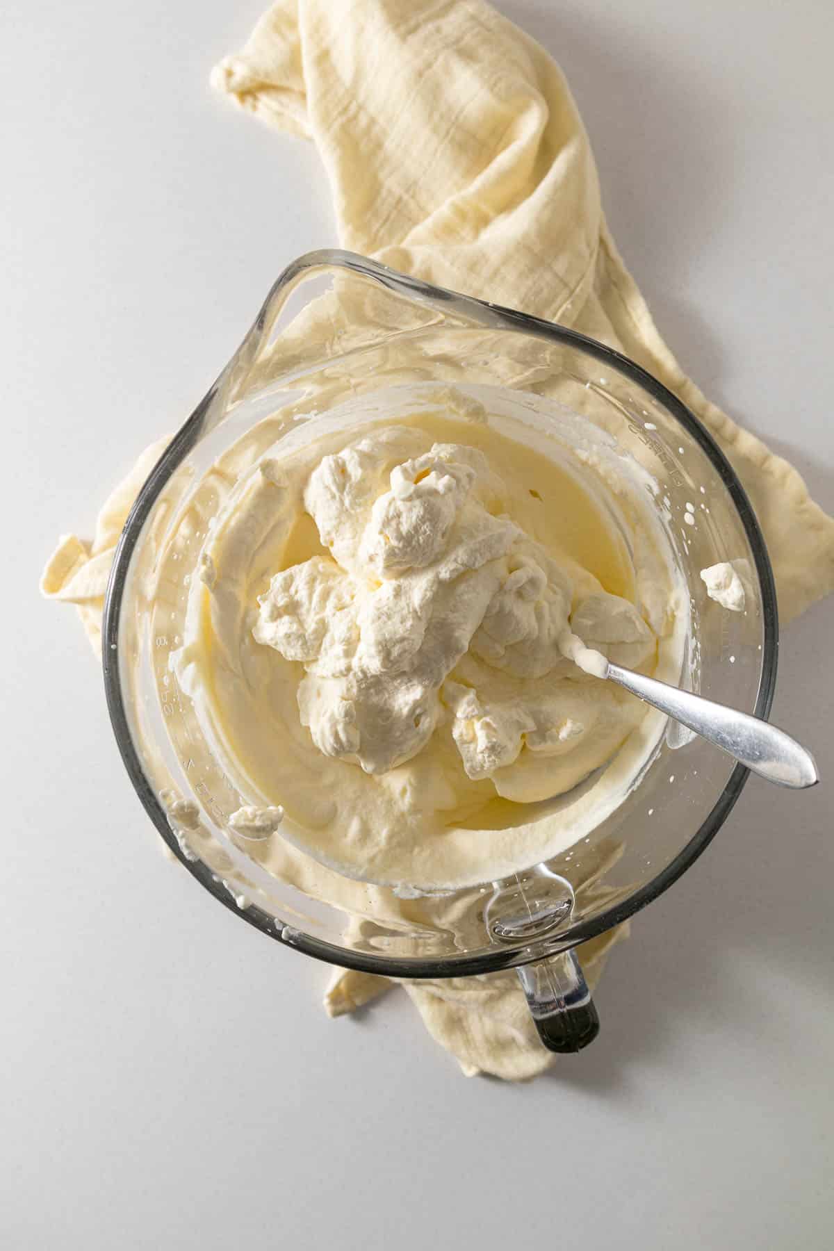 Step 2 - Cream whipped to stiff peaks in a large mixing bowl.