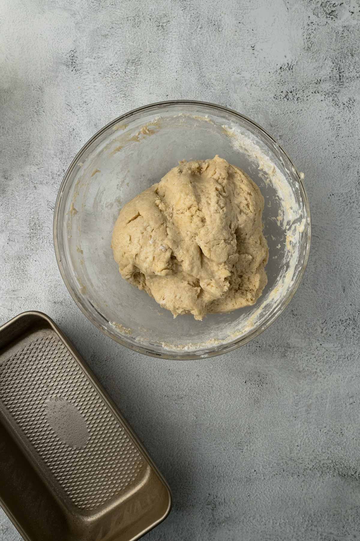 Step 3 - lightly kneaded rusk dough