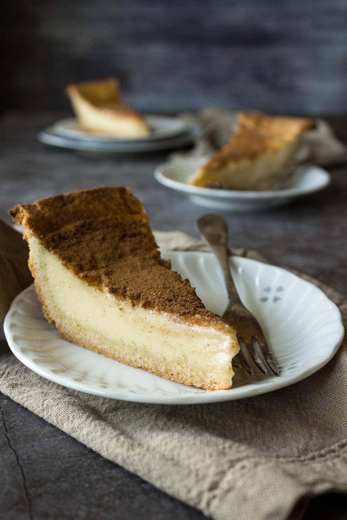 Slice of Milk Tart on a plate