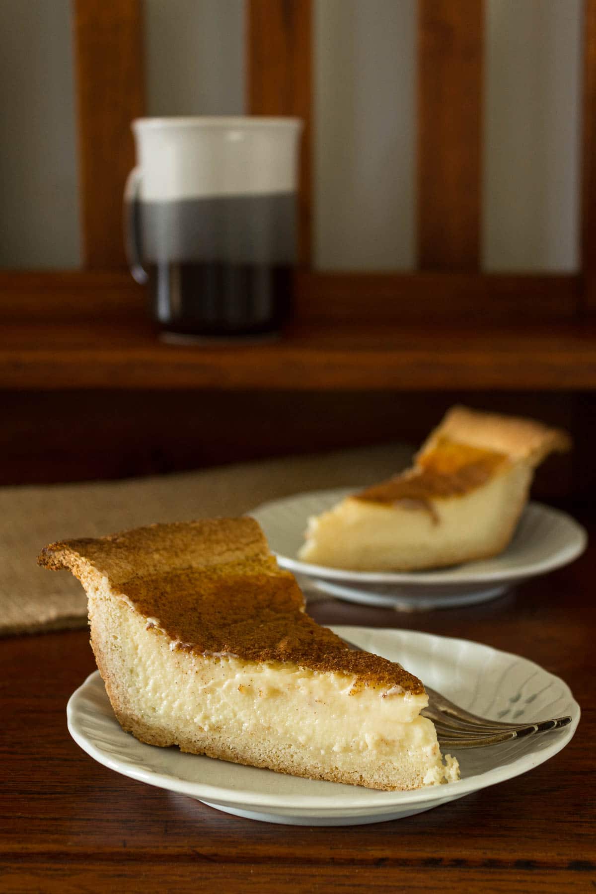 Slice of Milk Tart on a plate
