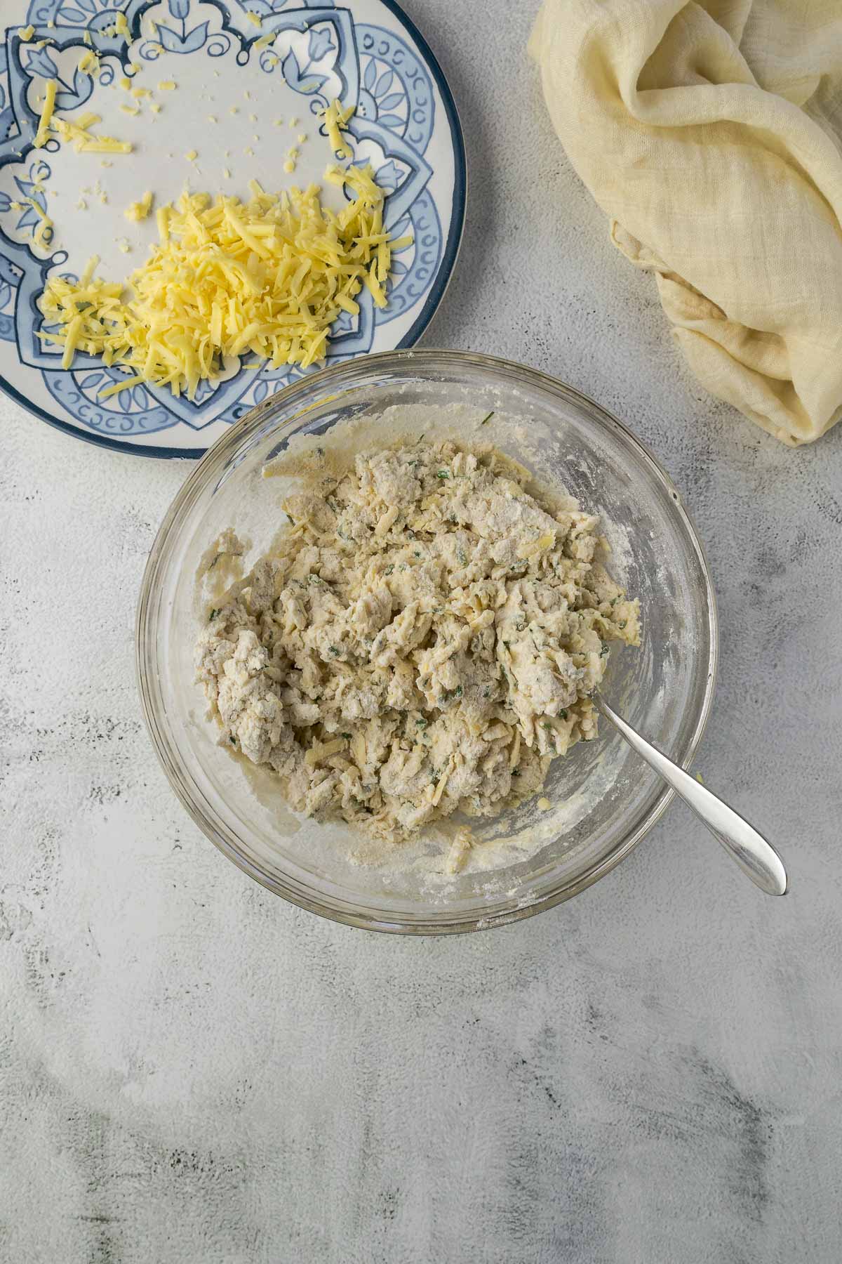 Shaggy scone dough.