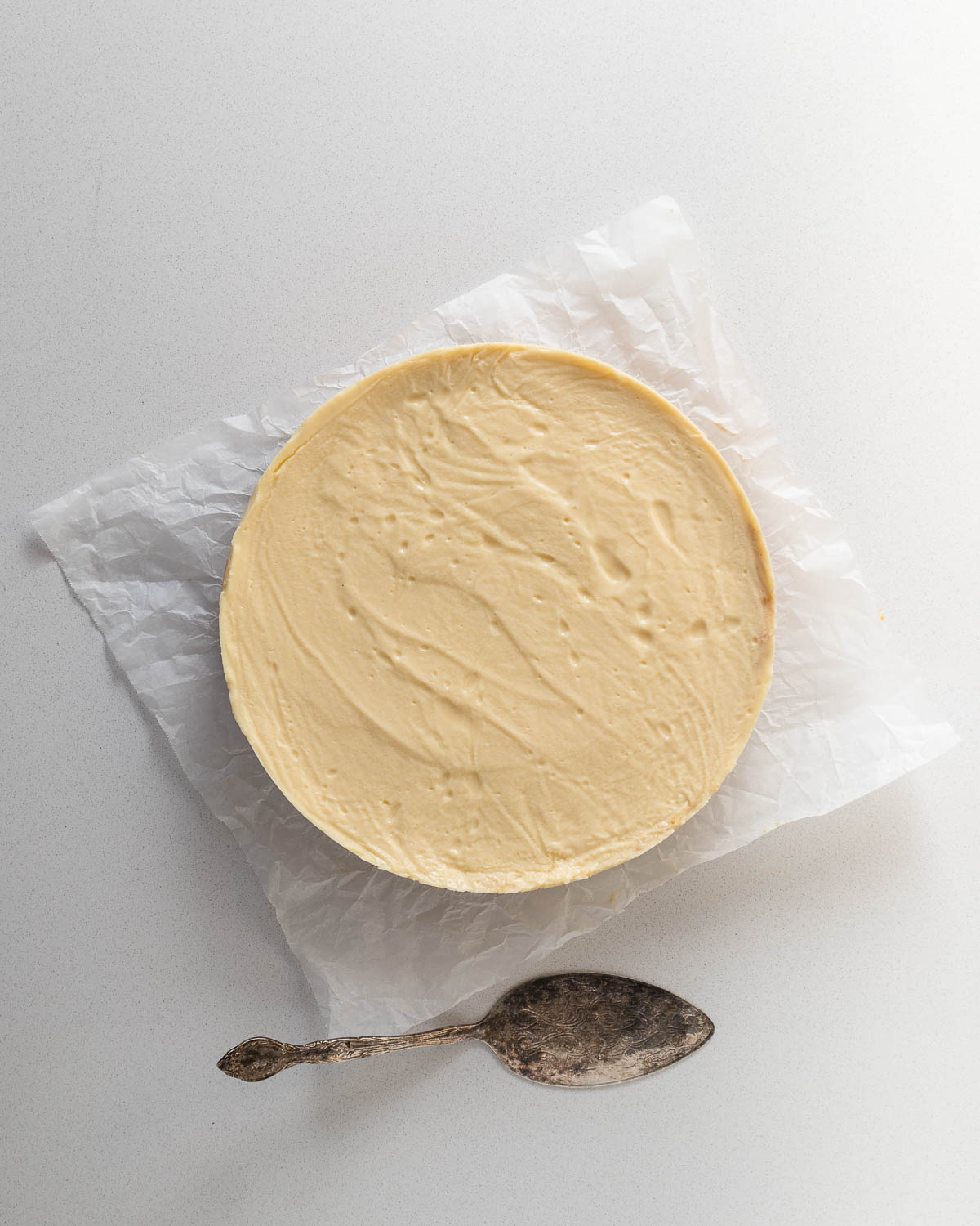 No-bake milk tart removed from the tin.