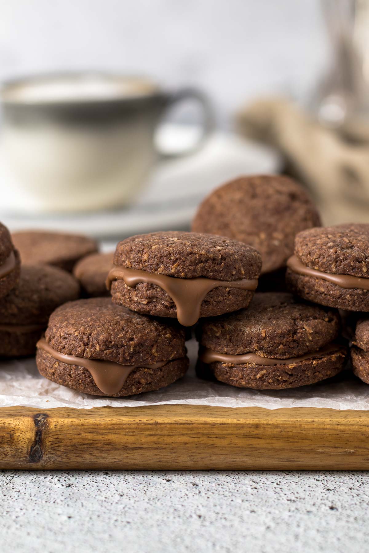 Pile of Romany creams on a platter.
