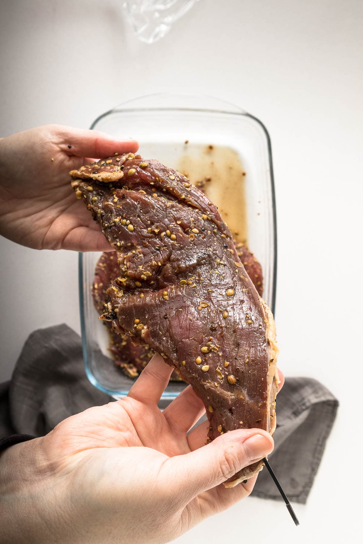 Spiced meat slices.