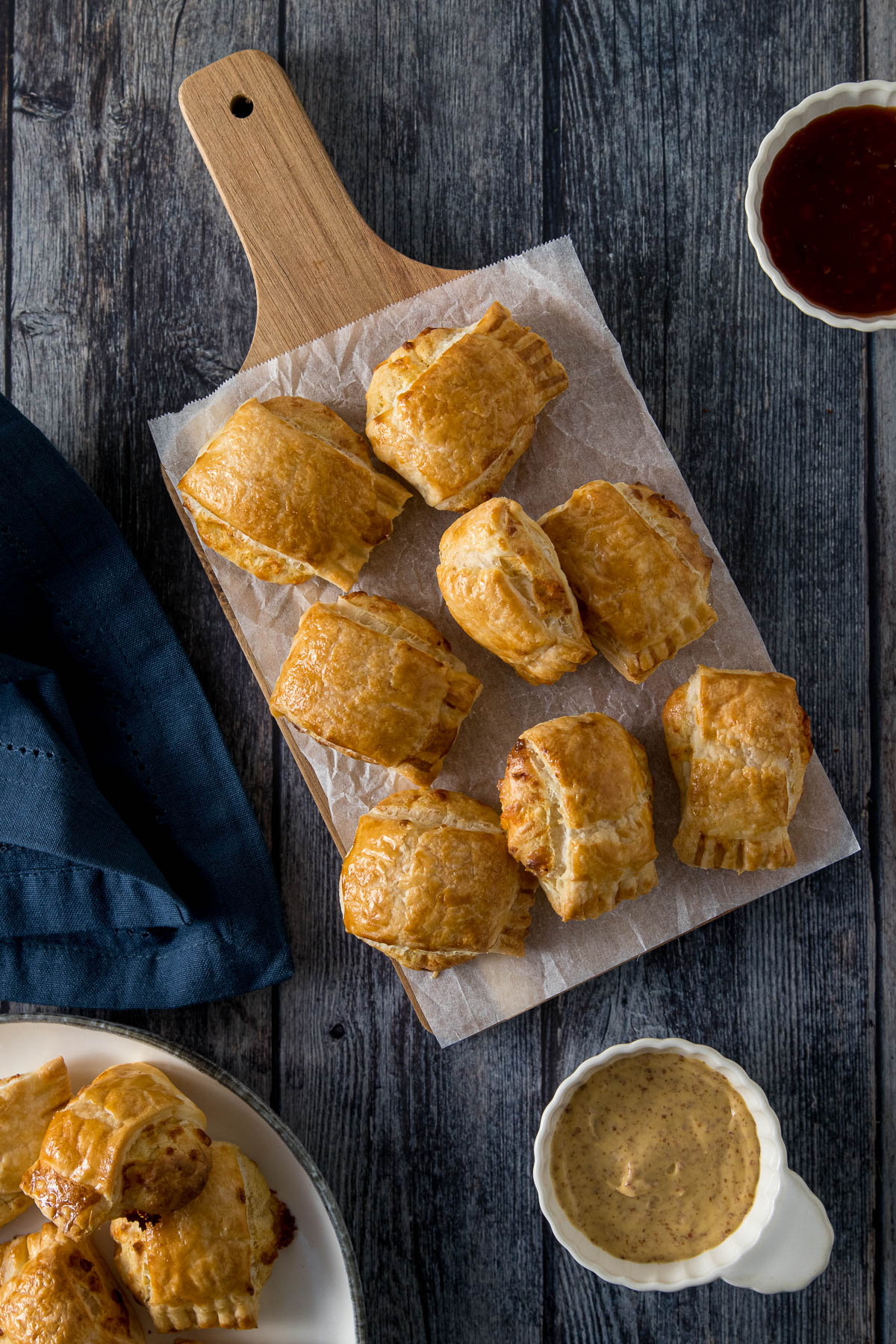 Mini Cheese Rolls on a serving platter.