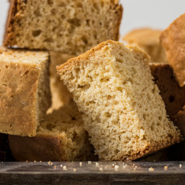 Condensed milk rusks on a serving platter.