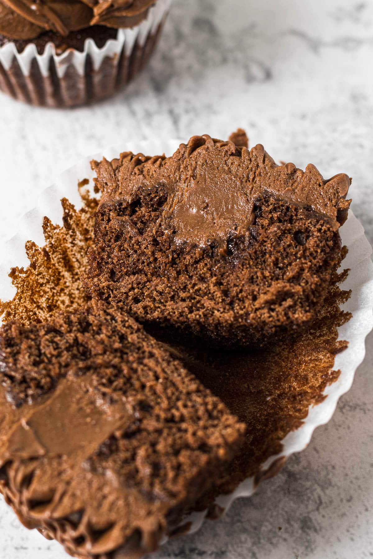 Sliced Nutella Cupcake.