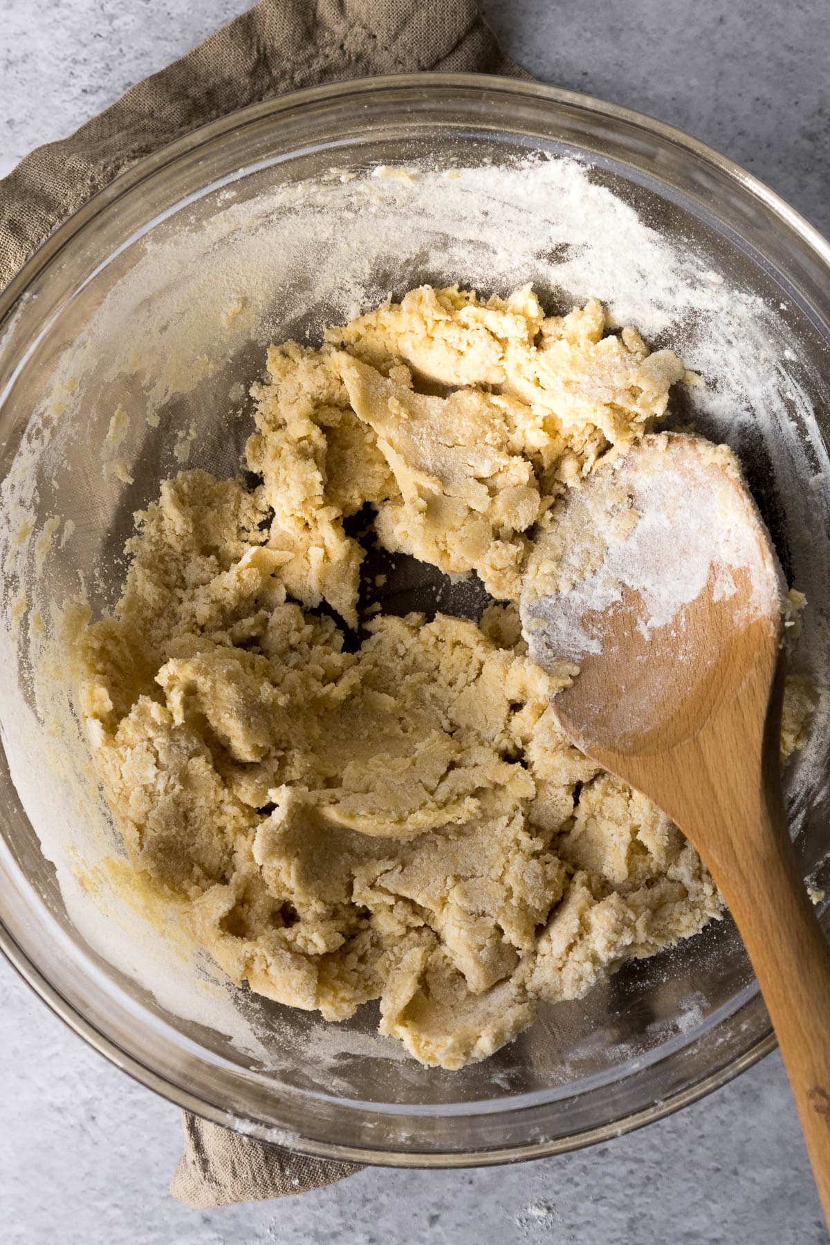 Flour mixed into the wet ingredients.