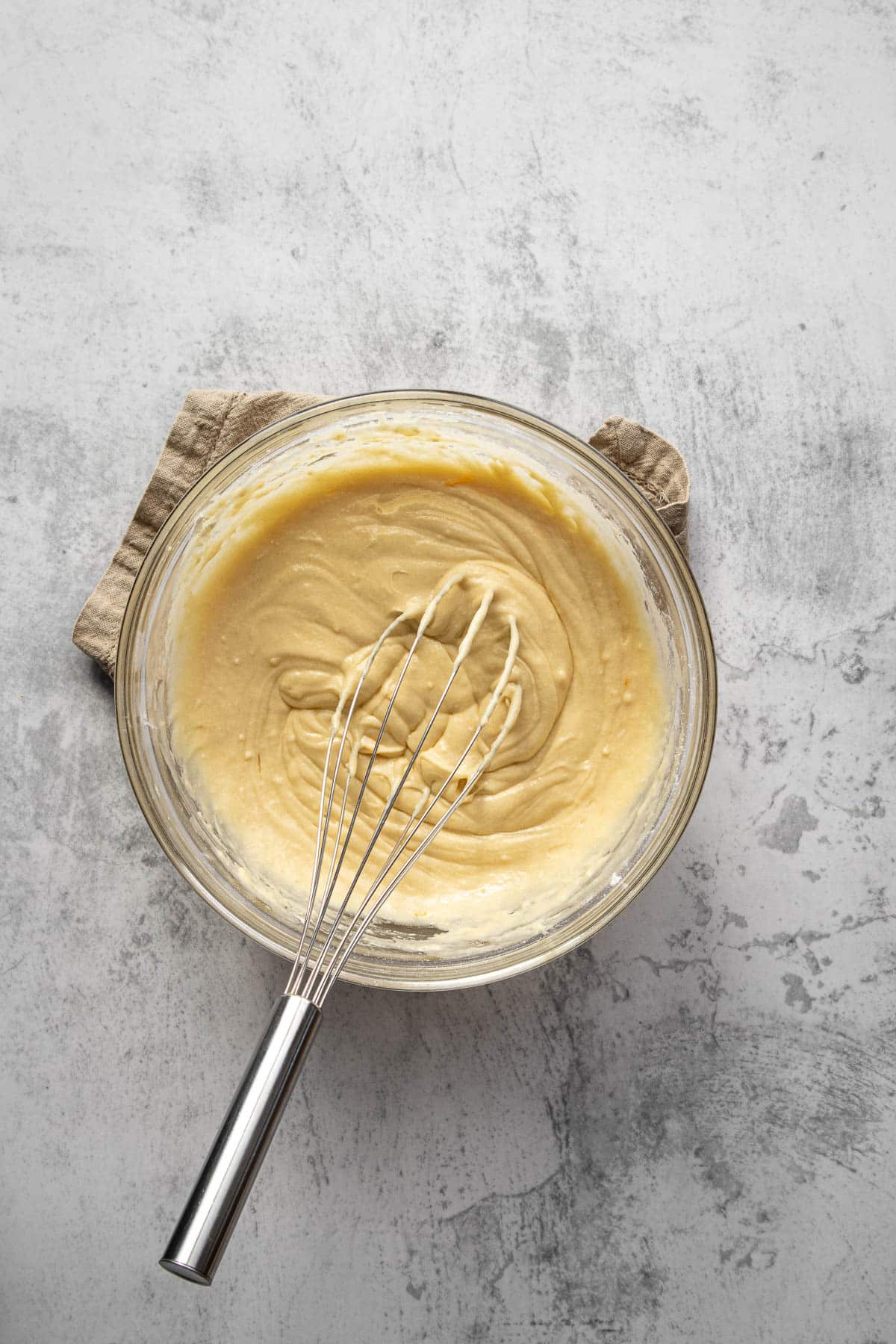 Orange loaf cake batter.