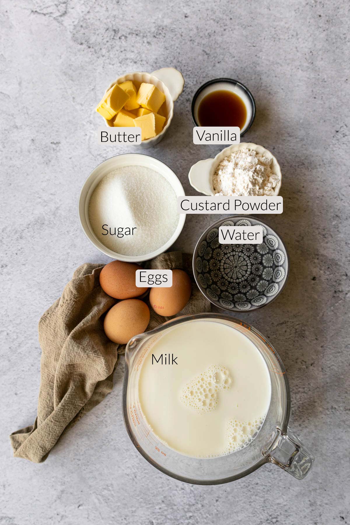 Custard Filling Ingredients.