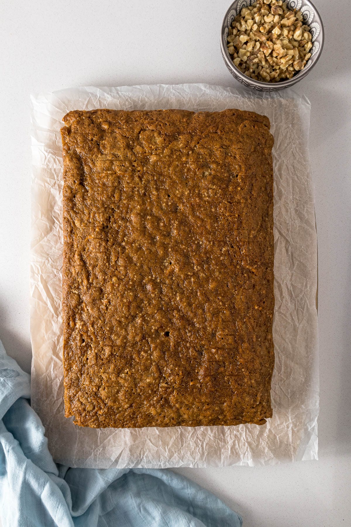 Baked carrot cake.