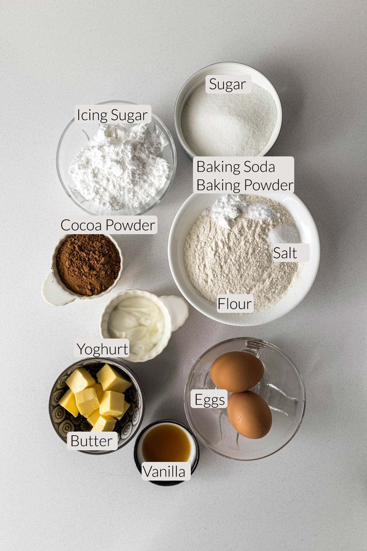 Chocolate Loaf Cake Ingredients.