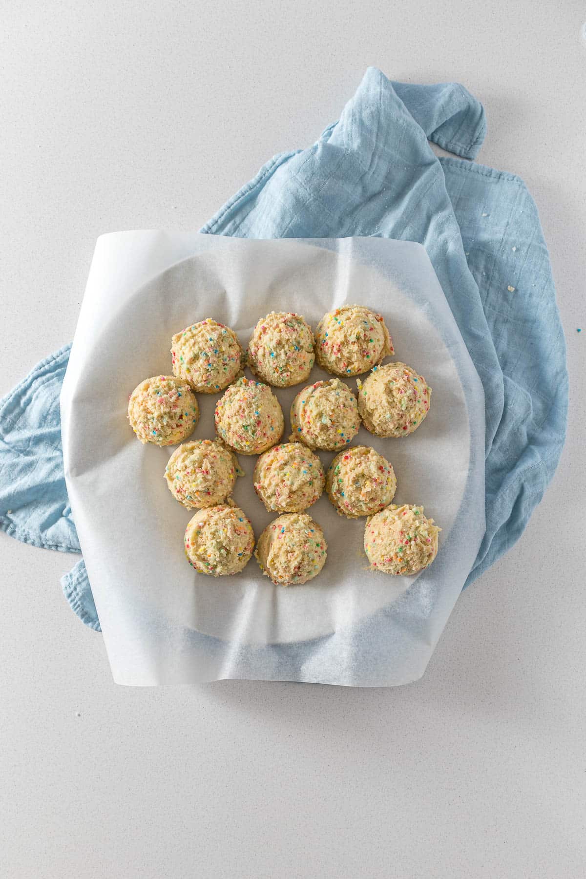 Portioned cookies on a plate.