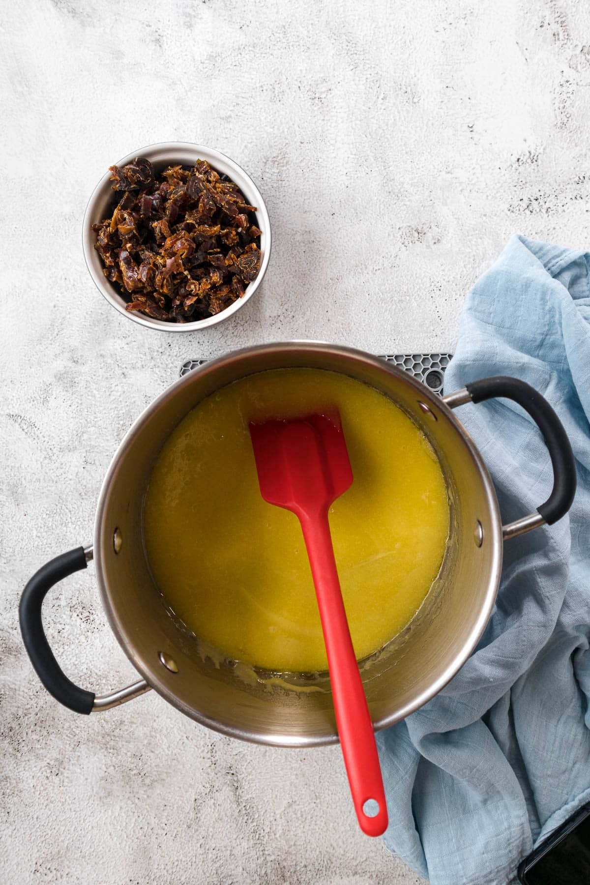 Step 3 - Butter melted in saucepan.