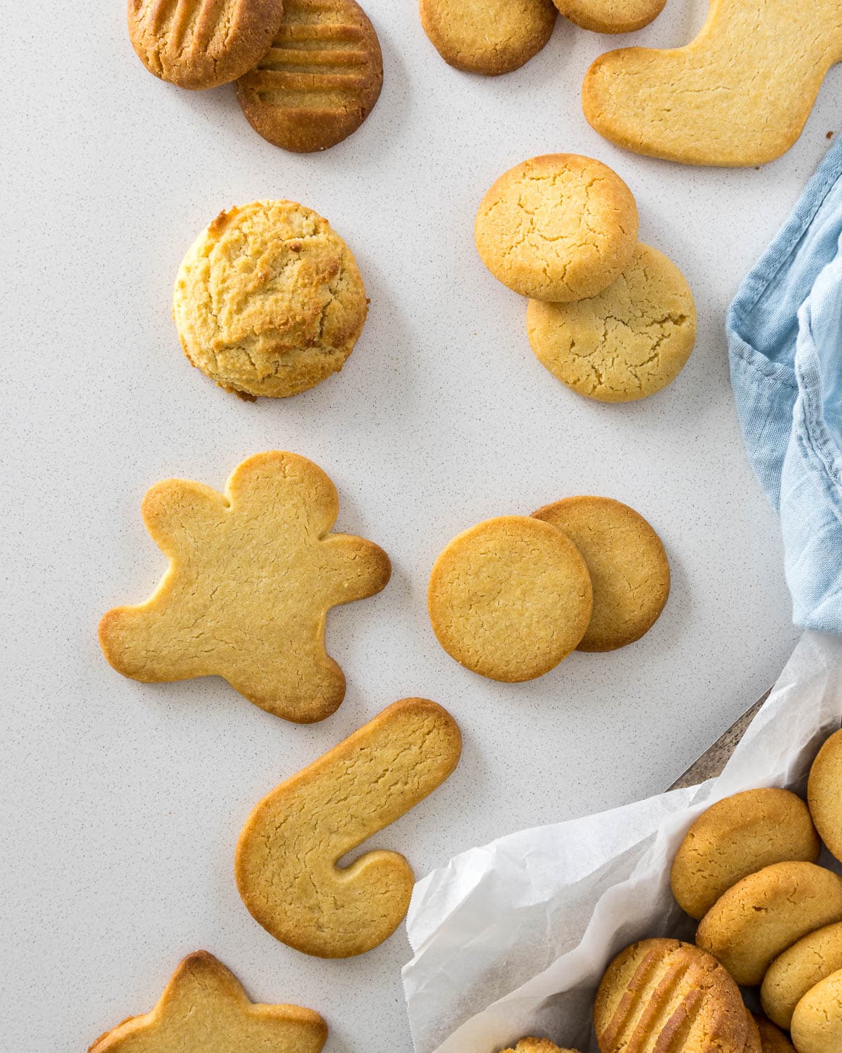 Assorted condensed milk cookies.