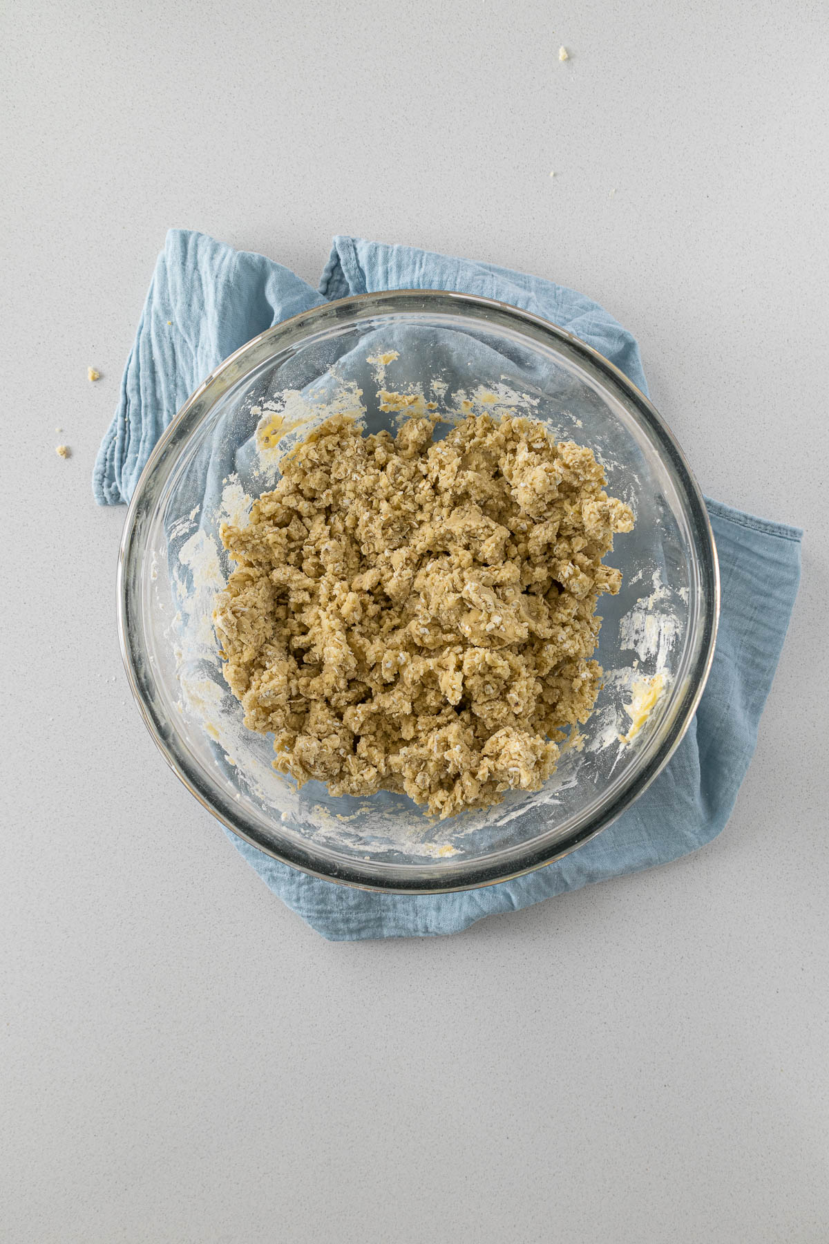 Step 4 - soft, pliable oat shortbread dough.