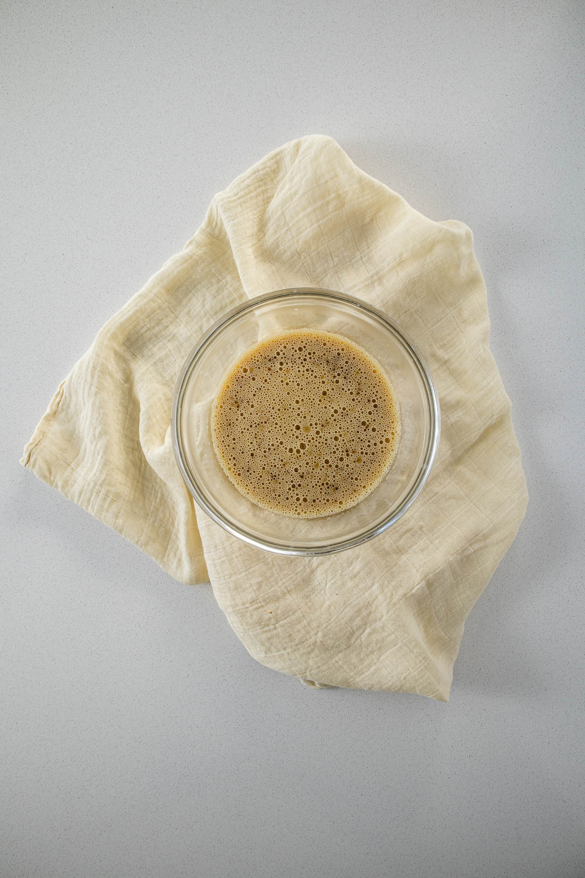 Step 3 - melted butter and milk and with coffee and vanilla.