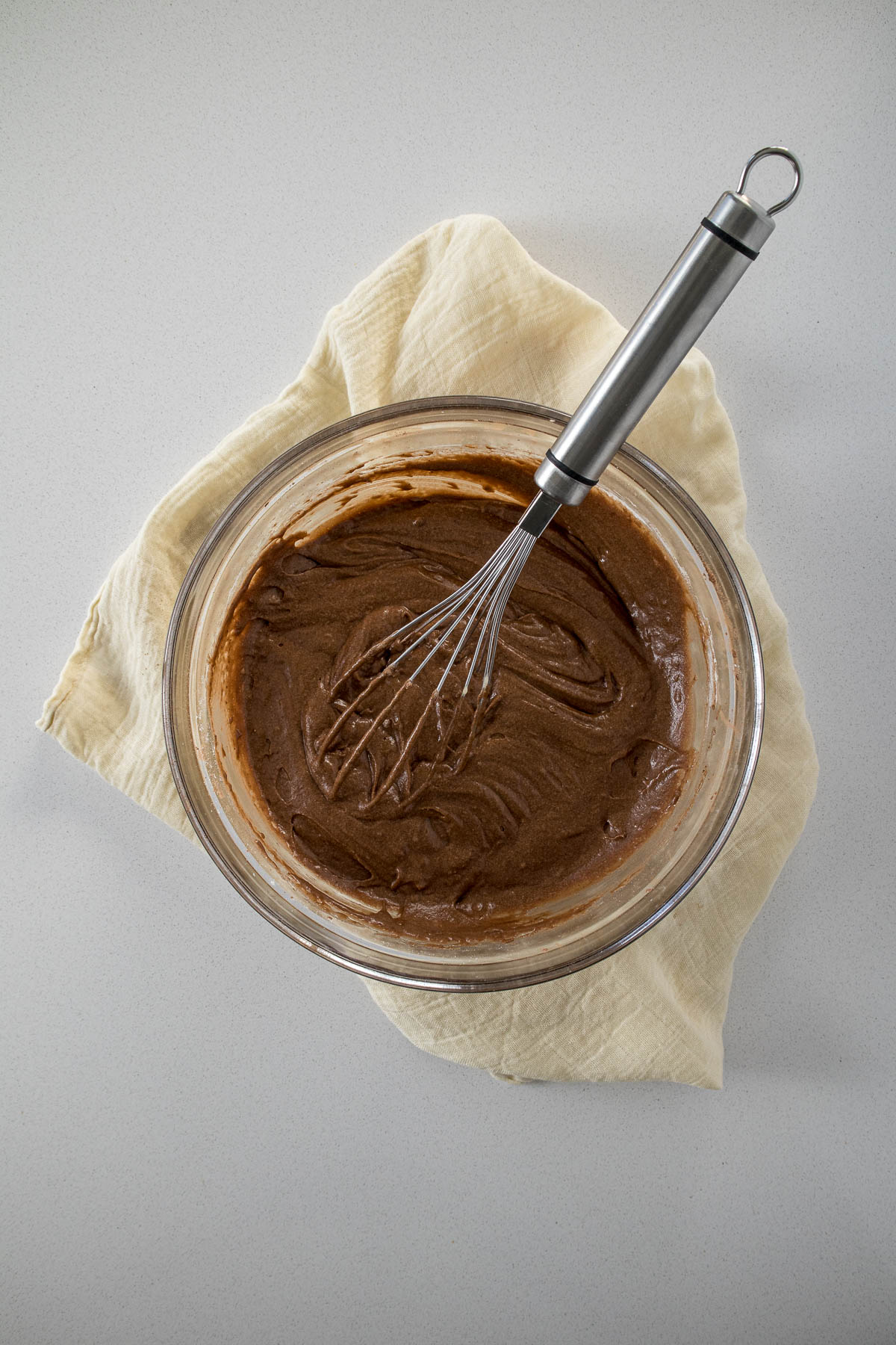 Step 6 - bowl of chocolate cupcake batter.