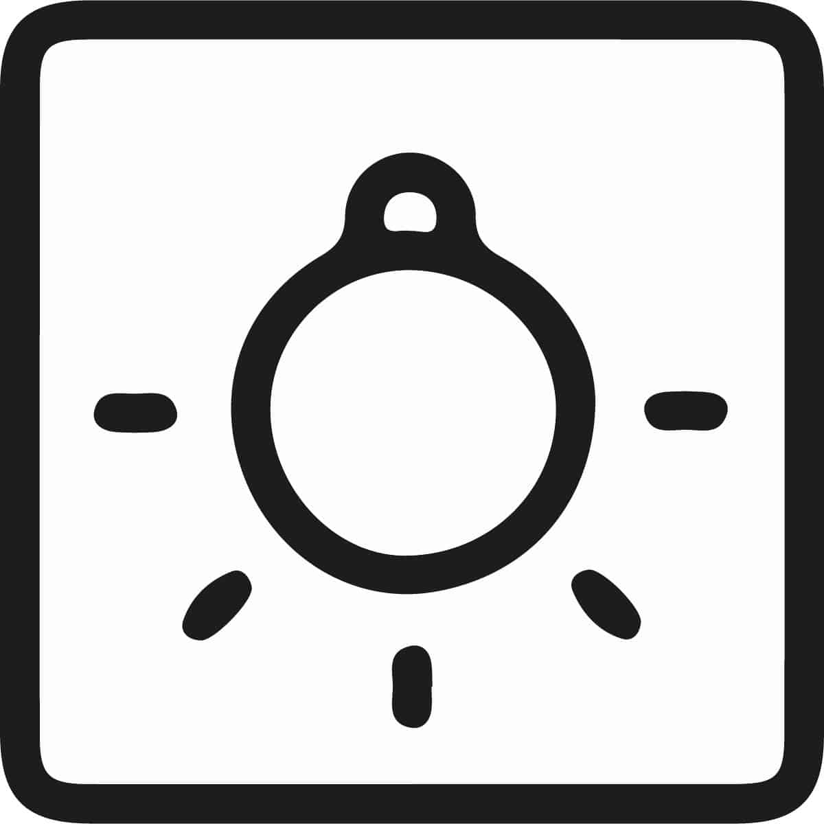 Oven light symbol.
