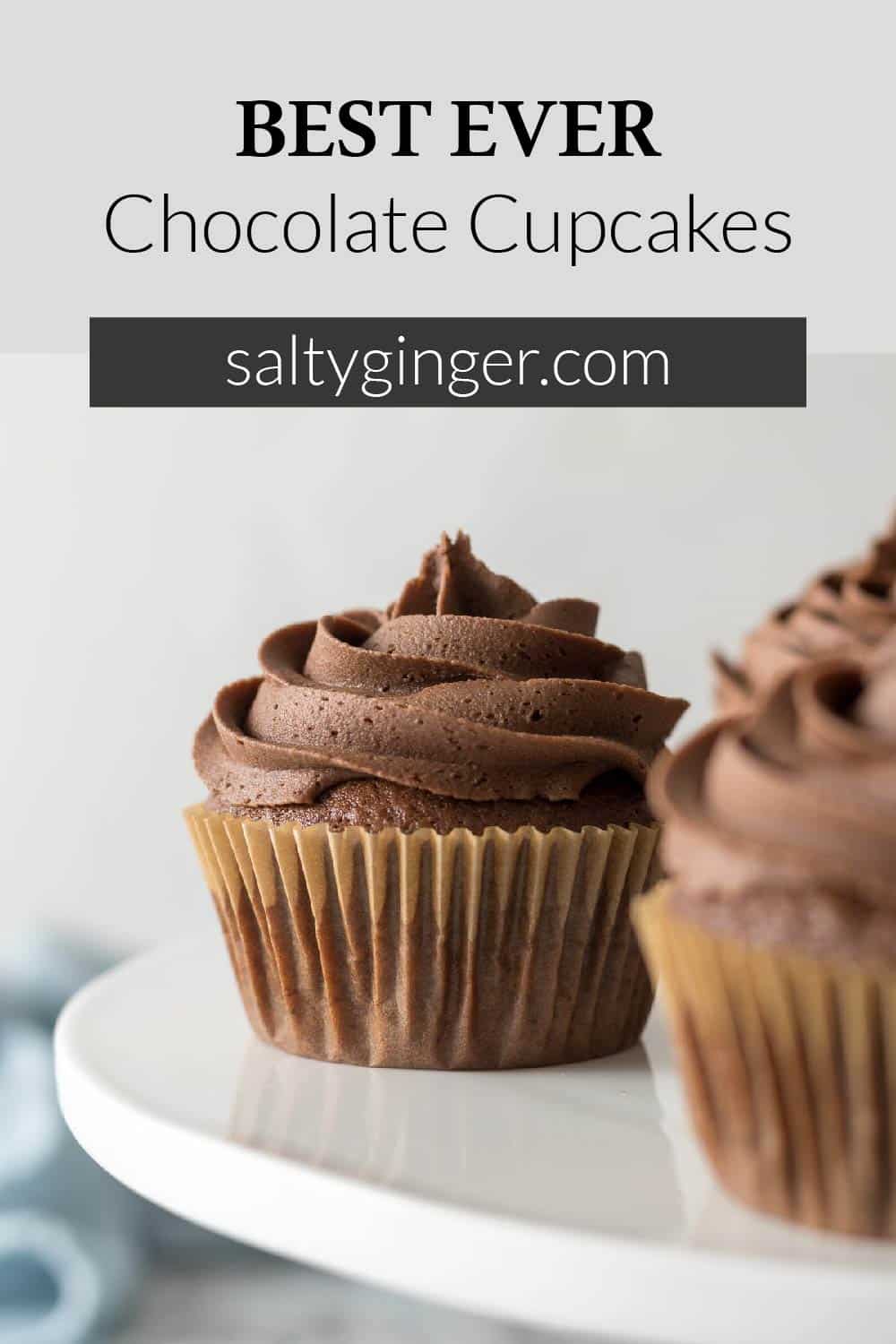 Pin - Chocolate cupcake with a chocolate buttercream swirl.
