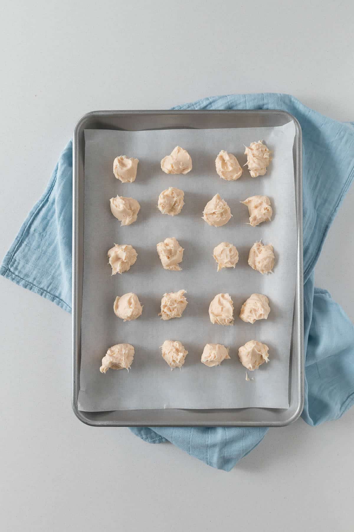 Step 3 - cream cheese filling portioned out.