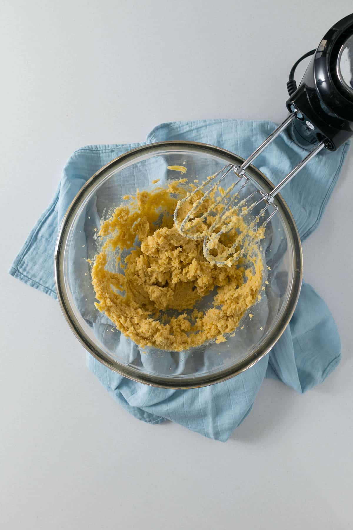 Step 4 - partially creamed butter and sugars.