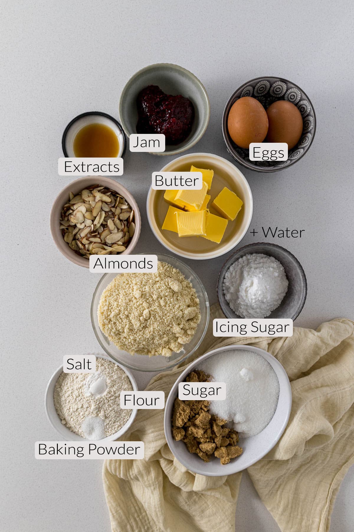 Bakewell blondie ingredients.