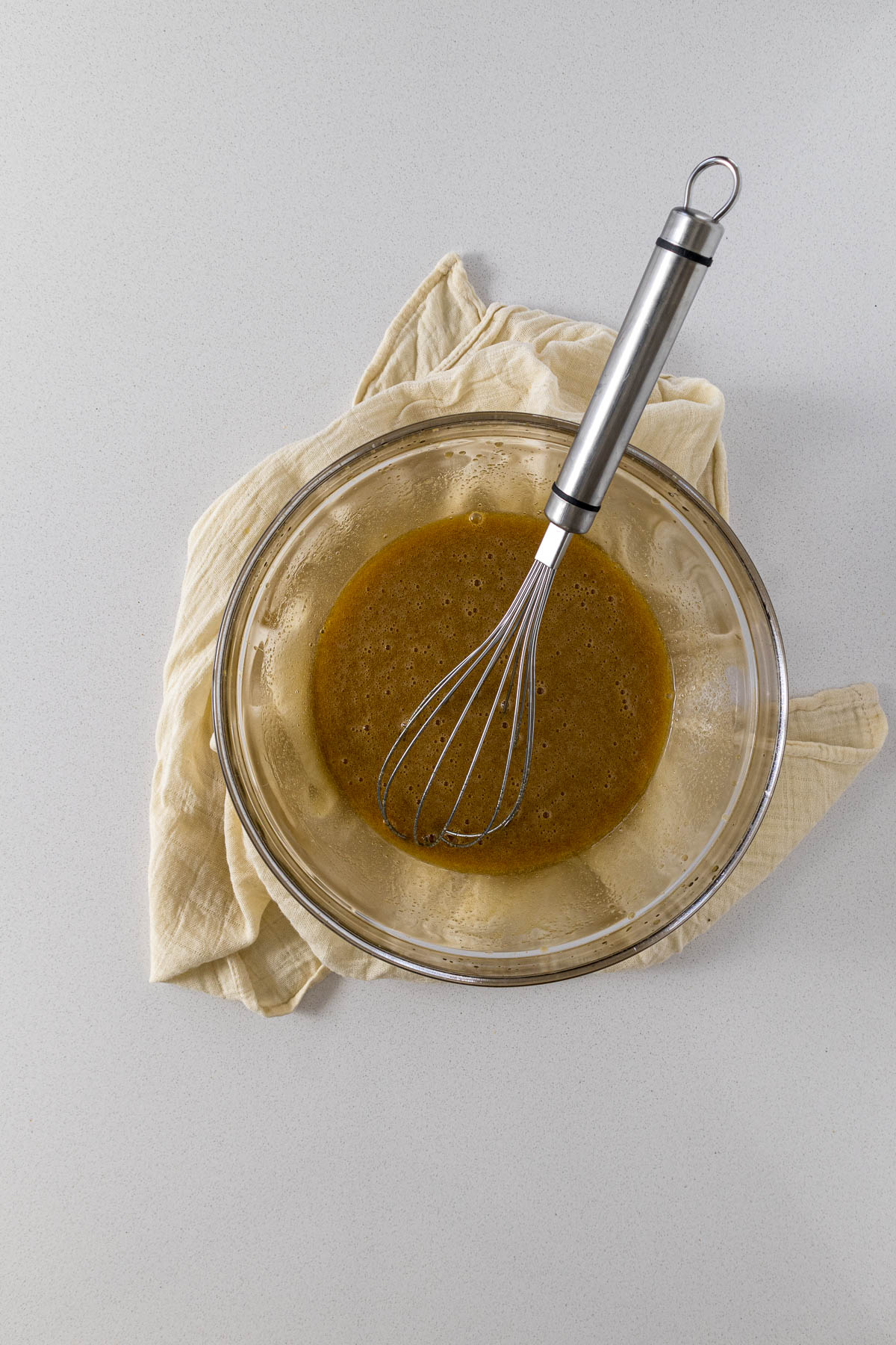 Step 3 - Eggs whisked into the sugar-butter mixture.