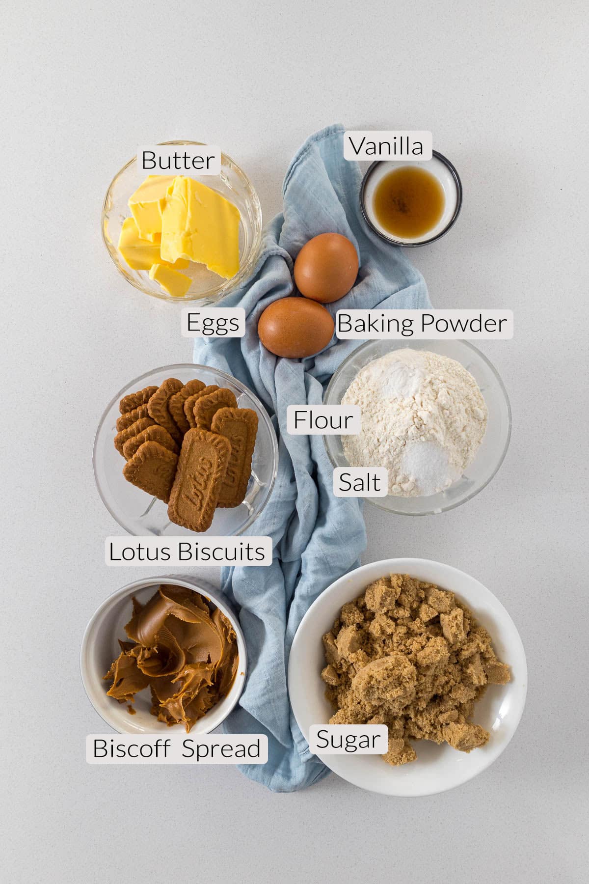Biscoff blondies ingredients.
