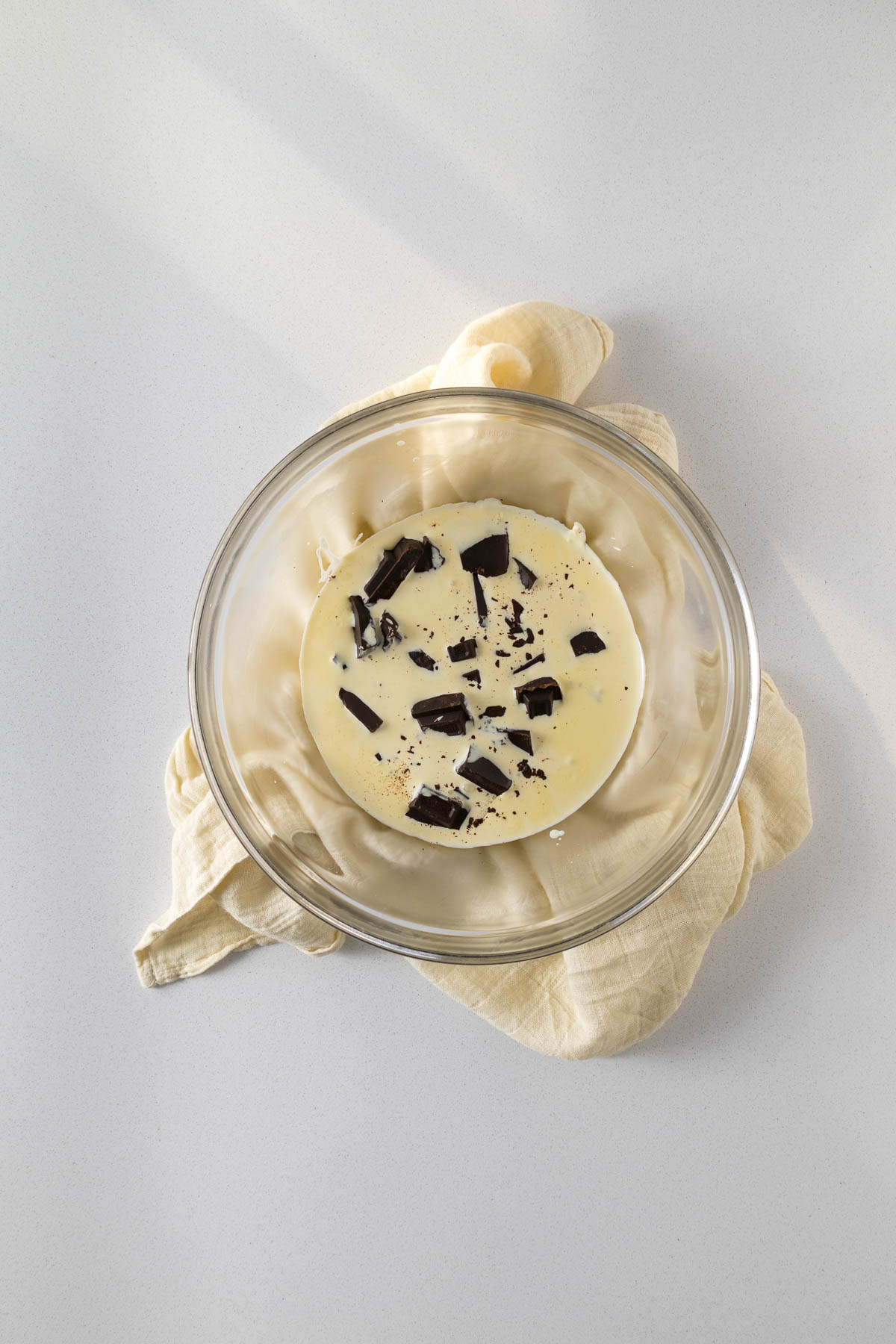Step 10 - chocolate added to the hot cream.