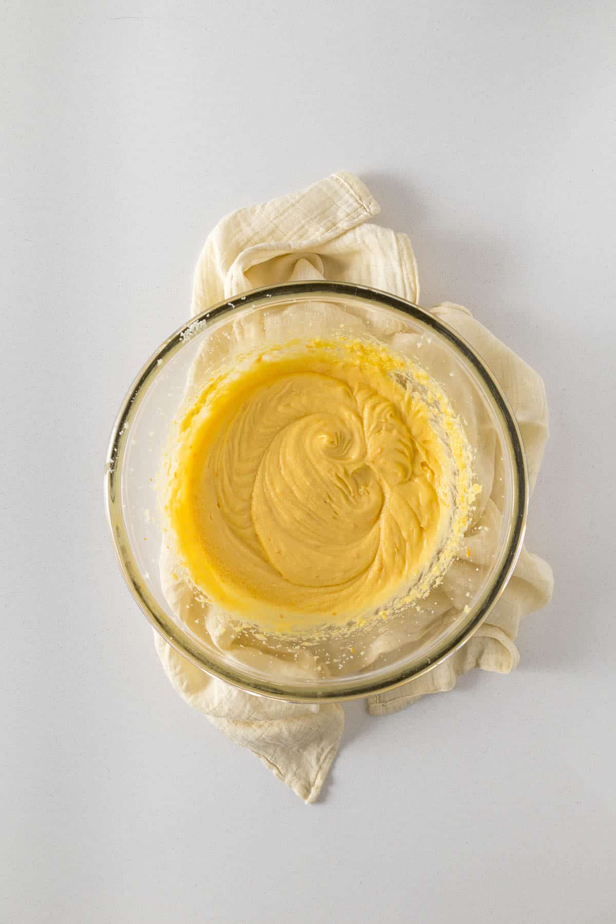Step 4 - Eggs beaten into the sugar-butter mixture.