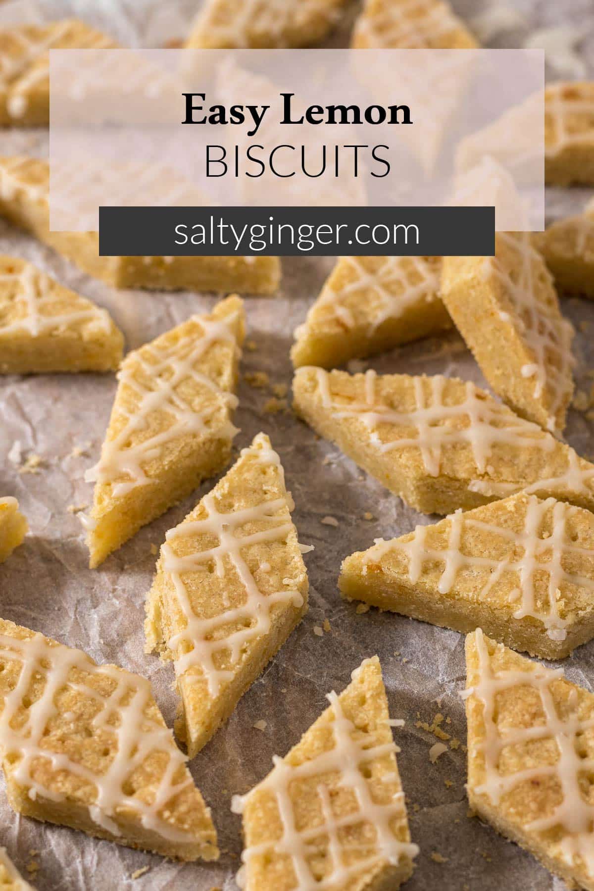 Pin - sliced lemon biscuits topped with a lemon glaze.
