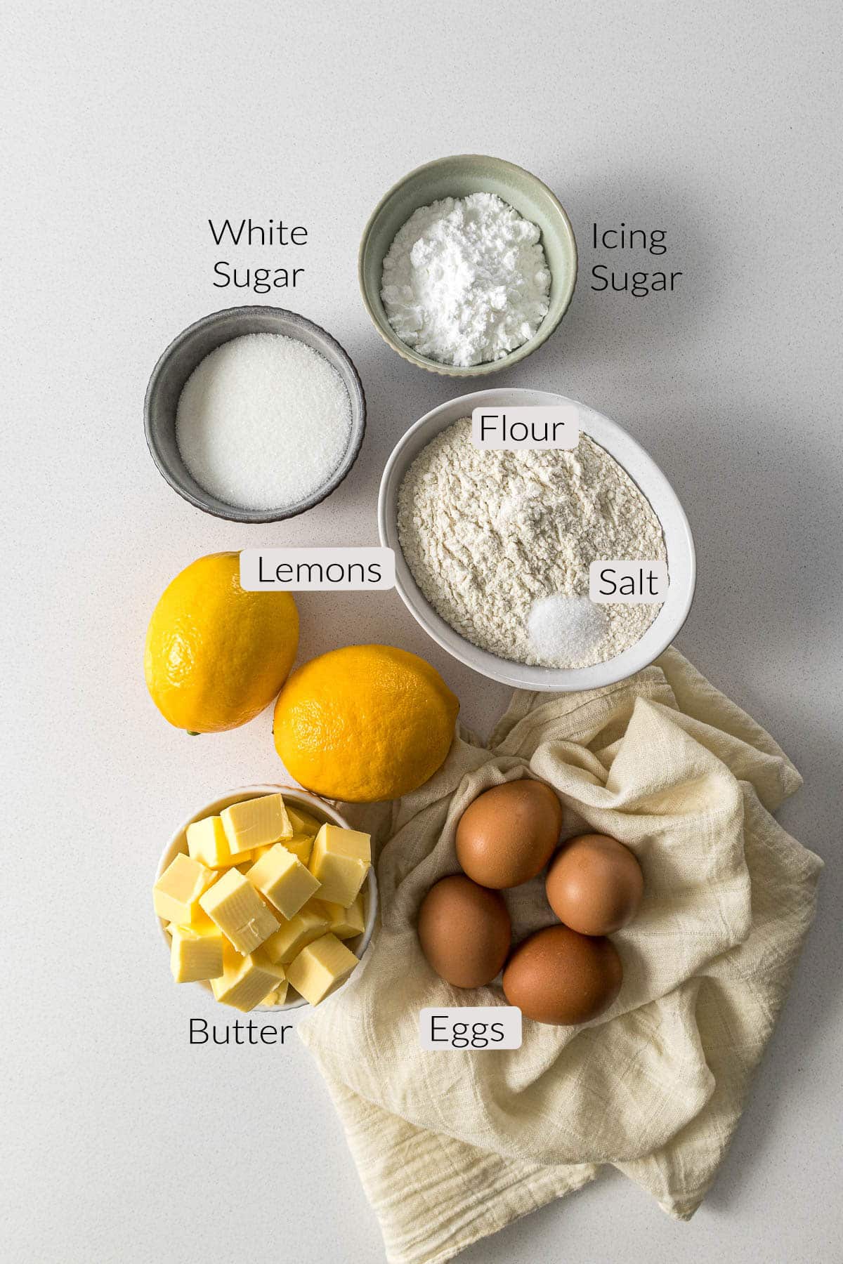 Lemon bars (lemon slice) ingredients.