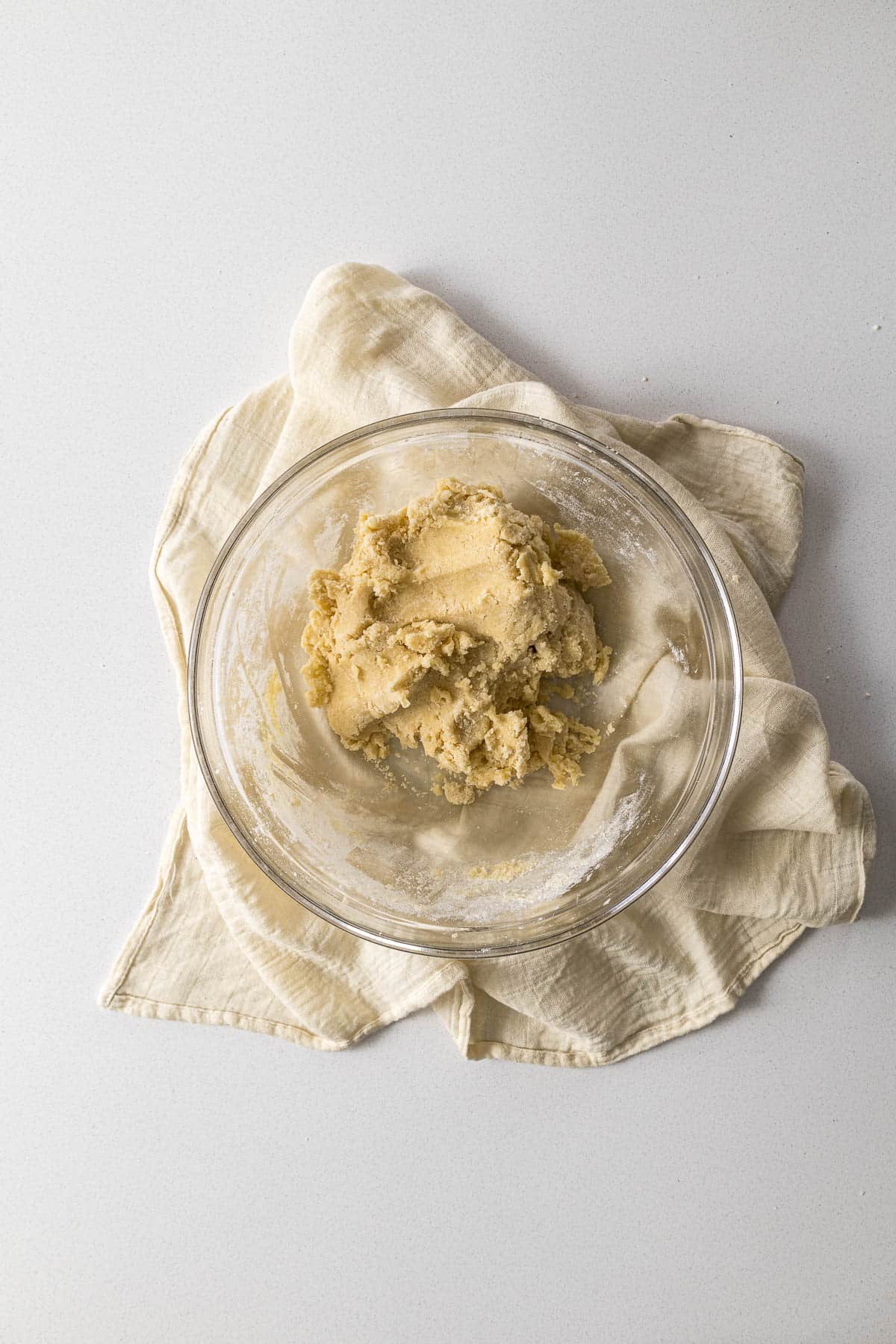 Step 3 - Flour added to the butter mixture and mixed in to form a soft pliable dough.