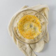 Step 2 - Lemon zest rubbed into the sugar.