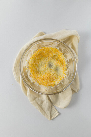 Step 2 - Lemon zest rubbed into the sugar.