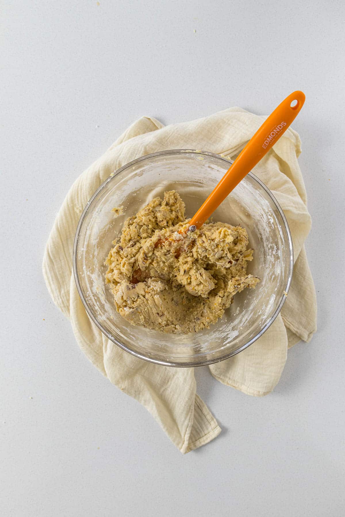 Step 5 - Biscotti dough in a mixing bowl.