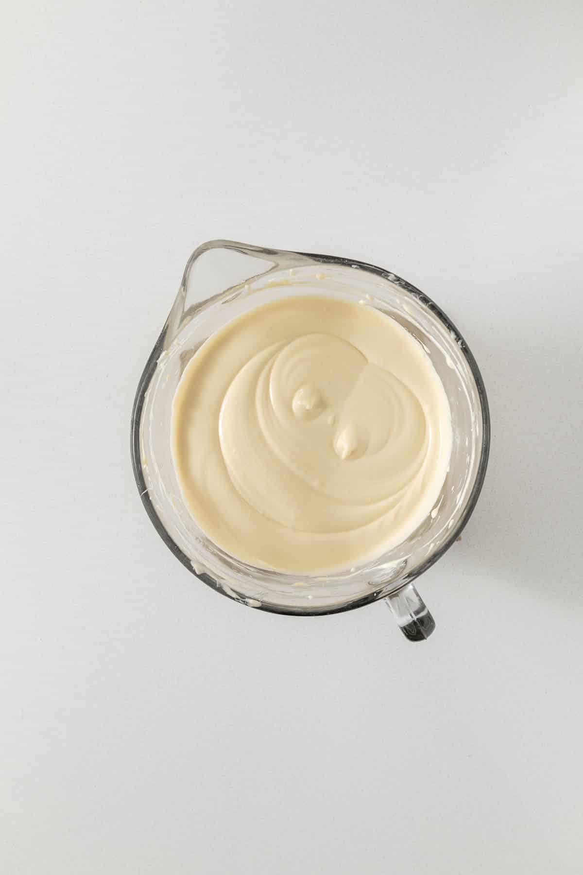 Step 9 - Smooth creamy cheesecake filling in a large mixing bowl.