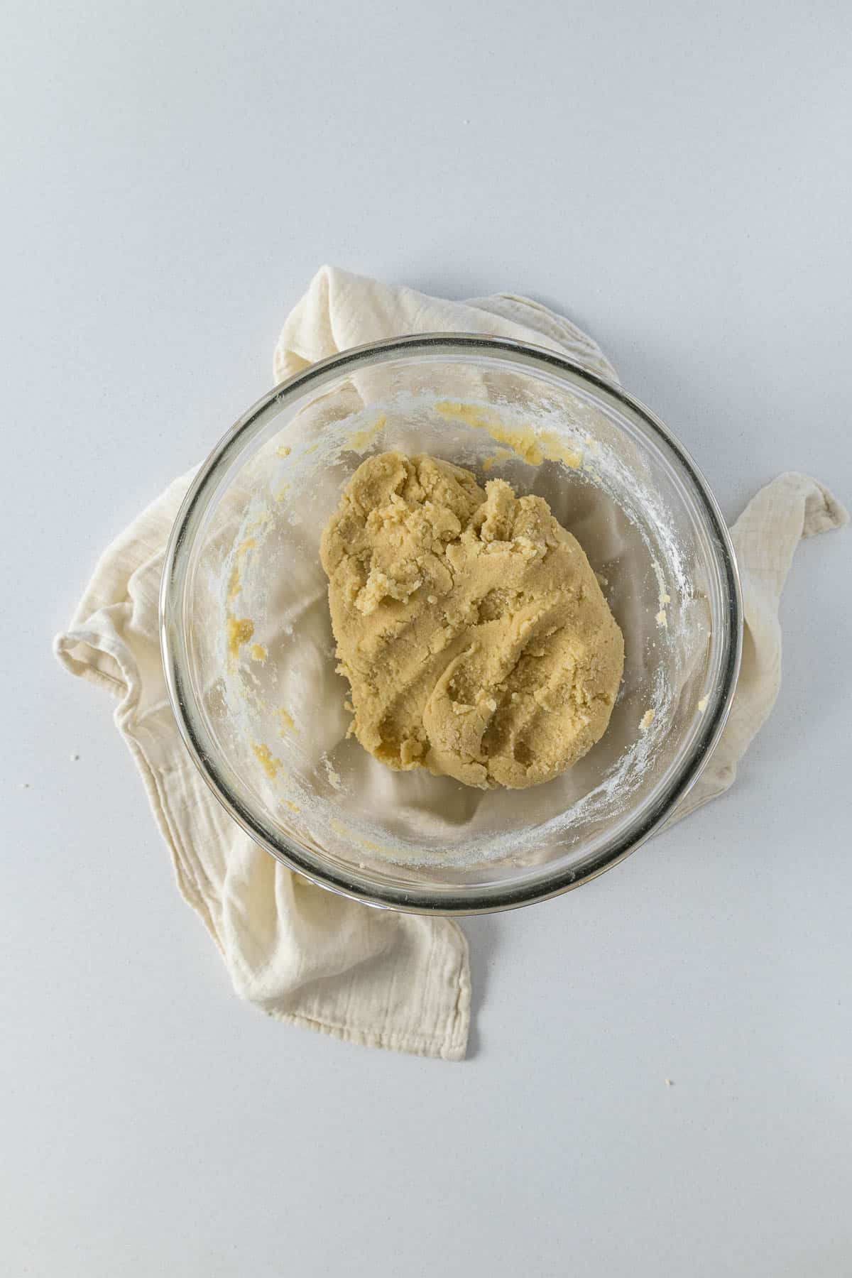 Step 4 - Cookie dough that has been kneaded a few times in the bowl to make a soft dough.